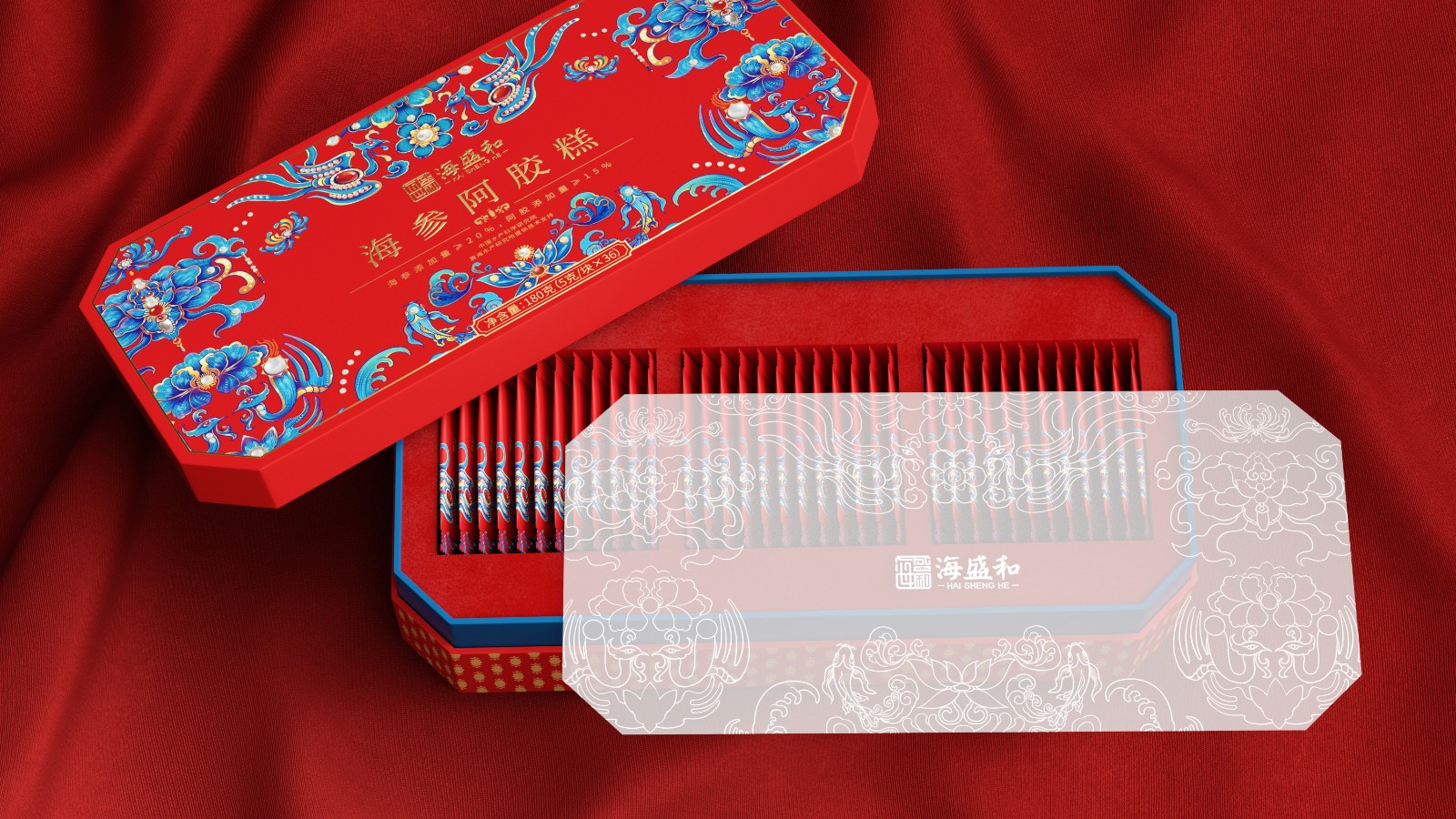 北京西林X海盛和海參阿膠糕禮盒包裝設(shè)計